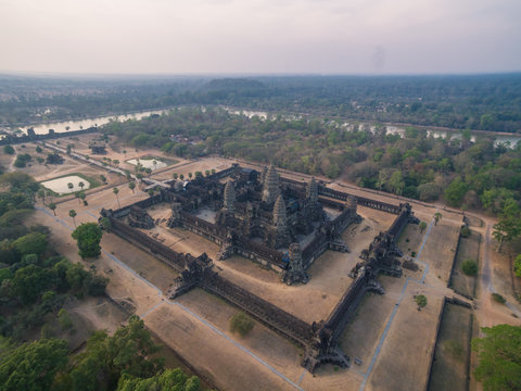 Angkor Wat aerial view (Cambodia) 