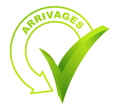arrivages sur symbole valid&eacute; vert