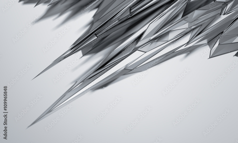 Poster abstract 3d rendering of chaotic surface. background with futuristic polygonal shape. noisy low poly