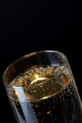 flute filled with champagne.