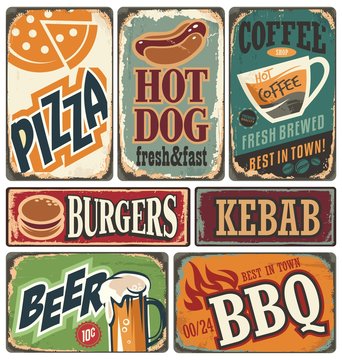 Vintage restaurant signs collection