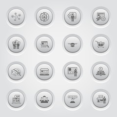 Button Design Business Icons Set.