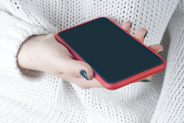 Beautiful young  hipster woman using smart phone