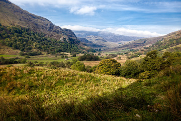 Fototapeta na wymiar Valley in Snowdonia National Park