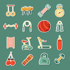 Cartoon gym icons