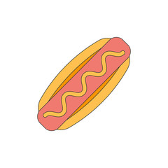 Vector line hot dog