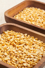 a bowl with yellow split beans