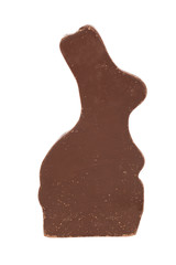 chocolate bunny candy on a white background