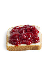 strawberry jam on slice bread
