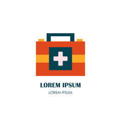 Obraz premium Vector flat cartoon red medicine chest