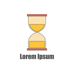 Vector flat line hourglass icon