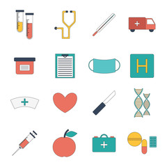 Vector cartoon medical icons
