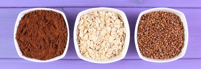 Natural ingredients and products containing magnesium and dietary fiber, healthy nutrition