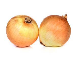 Ripe onion on a white background