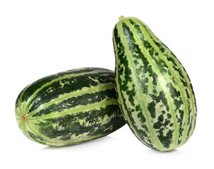 striped cucumber on white background