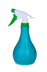 A plastic hand spray bottle, isolated on white