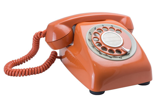 Vintage telephone isolated on white background