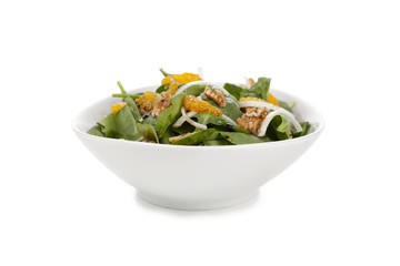 bowl of healthy spinach salad