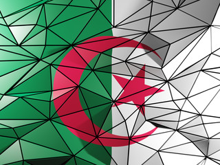 Triangle background with flag of algeria