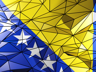 Triangle background with flag of bosnia and herzegovina
