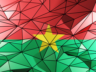 Triangle background with flag of burkina faso