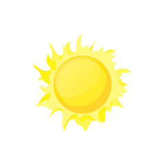 Sun icon in cartoon style