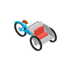 Vietnamese cyclo icon, isometric 3d style