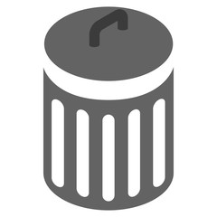 Trash can icon, isometric 3d style 