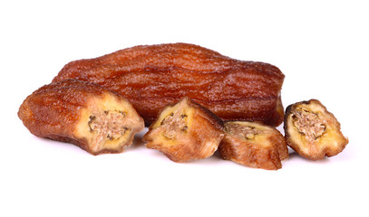 Dried bananas isolated on white background