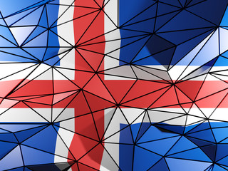 Fototapeta premium Triangle background with flag of iceland