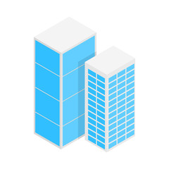 Modern office buildings icon, isometric 3d style 