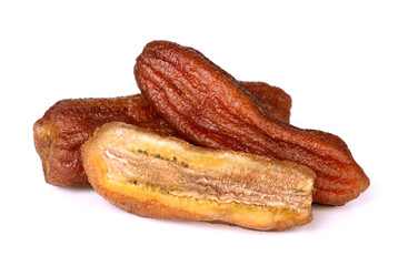 Dried bananas isolated on white background