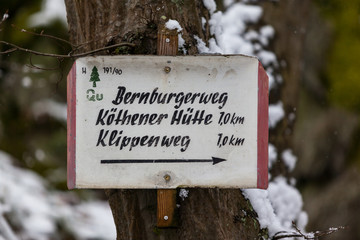 Beschilderung Wanderwege im Harz Selketal