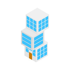 Modern building icon, isometric 3d style