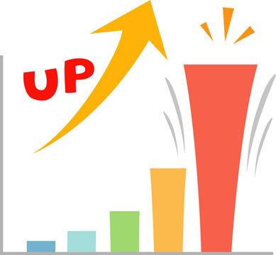 右肩上がりの棒グラフイラスト Stock ベクター Adobe Stock