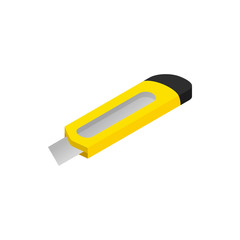 Construction utility knife icon isometric 3d style