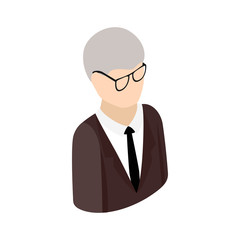 Man in a suit icon, isometric 3d style