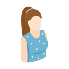 Woman icon, isometric 3d style 