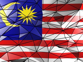 Triangle background with flag of malaysia
