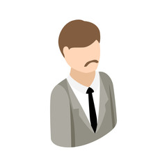 Man in a suit icon, isometric 3d style