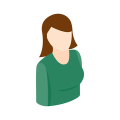 Woman icon, isometric 3d style 