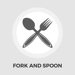 Spoon and Fork Flat Icon