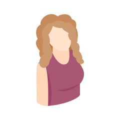 Blond woman icon, isometric 3d style