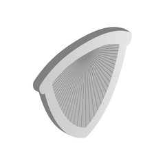 Metal shield icon, isometric 3d style
