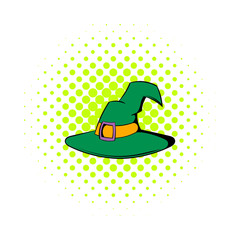 Witch hat icon, comics style