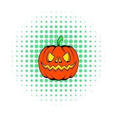 Pumpkin icon in comics style