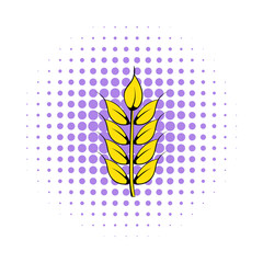 Ear of barley icon, comics style