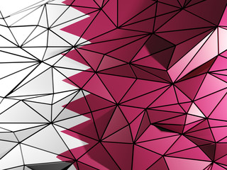 Triangle background with flag of qatar