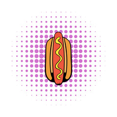 Hotdog icon in comics style