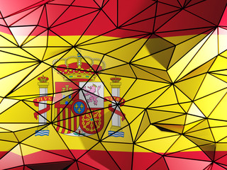 Fototapeta premium Triangle background with flag of spain